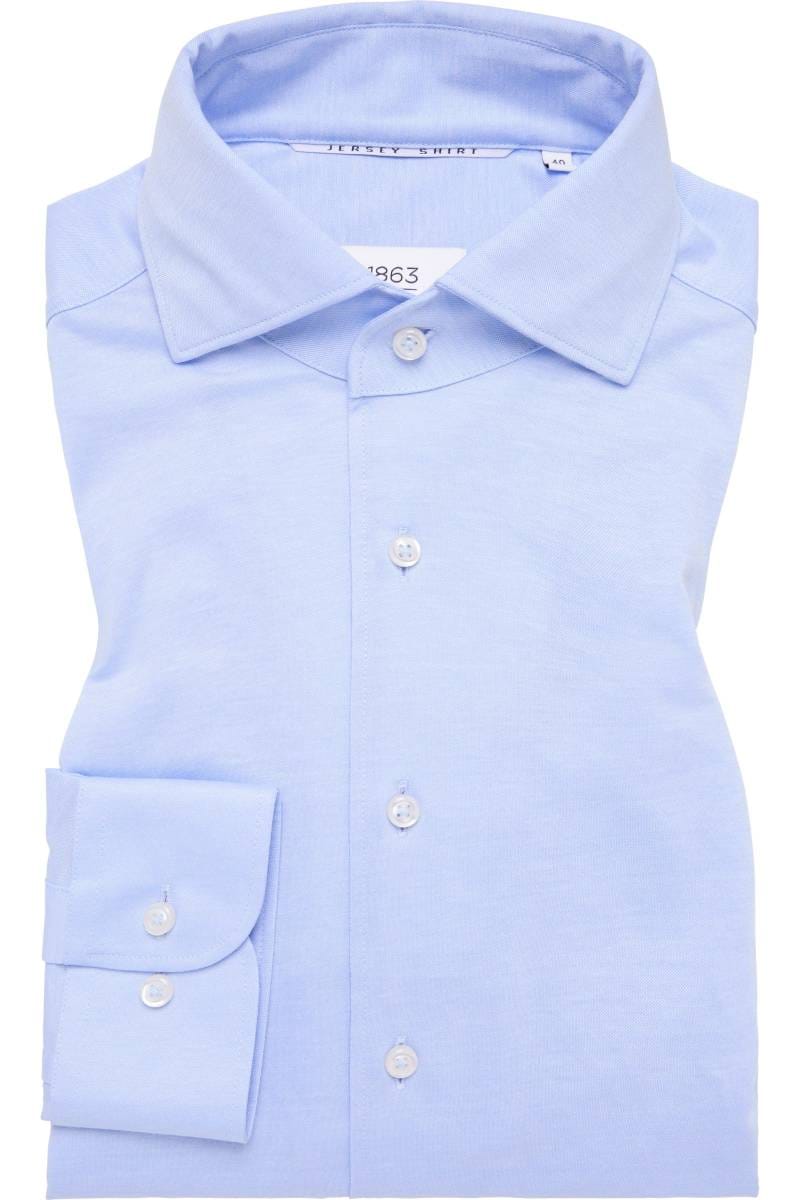 ETERNA 1863 Slim Fit Jerseyhemd hellblau, Einfarbig