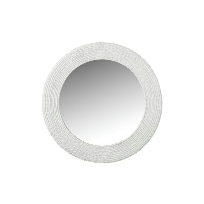 NERVURES - Miroir rond résine blanc D50,3