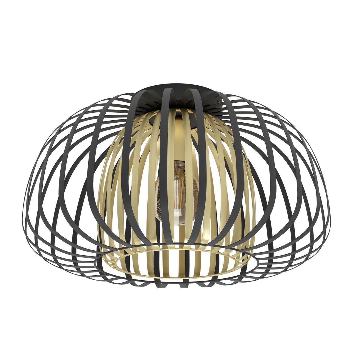 EGLO plafondlamp Encinitos - e27 - ø 45 cm - zwart/goud