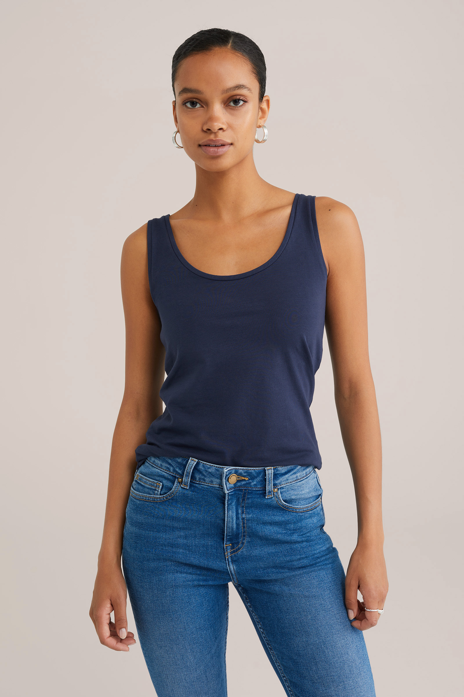 Dames singlet van katoenmix