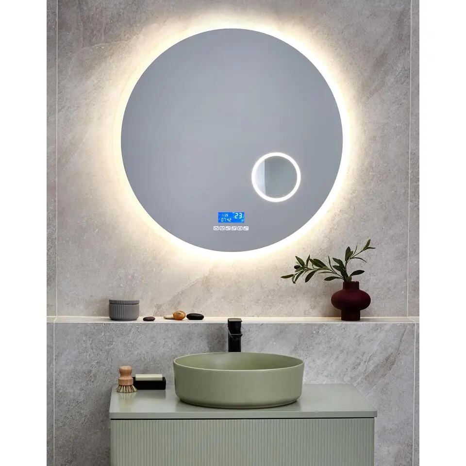 FIXIN - Badkamerspiegel met LED - Zilver - Aluminium