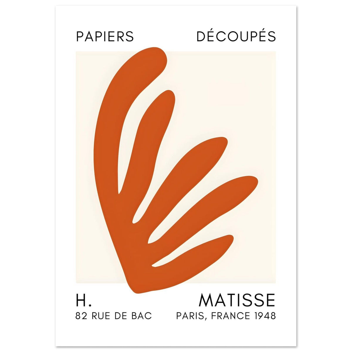 Artfulprints Poster Matisse – Aquatic impression orange  - A4 21x29.7 cm - Oranje