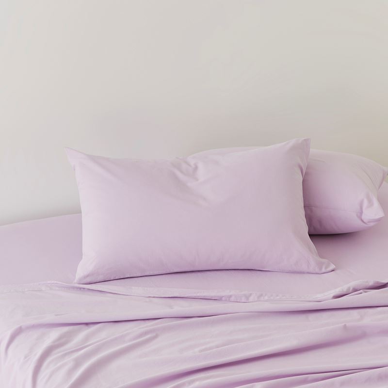 Stonewashed Cotton Lilac Sheet Set