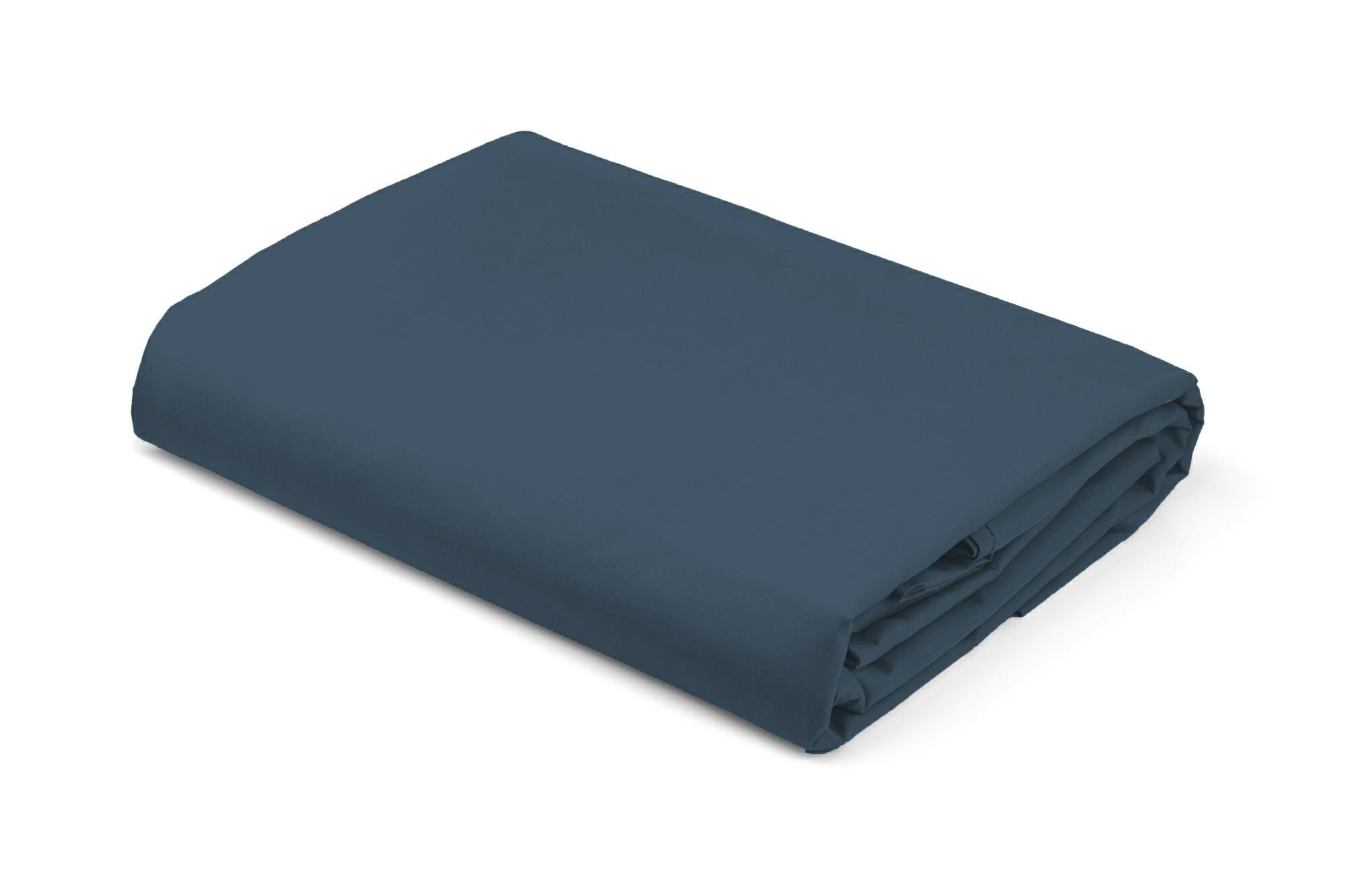 Prześcieradło satynowe z gumką 160x200 denim granatowe