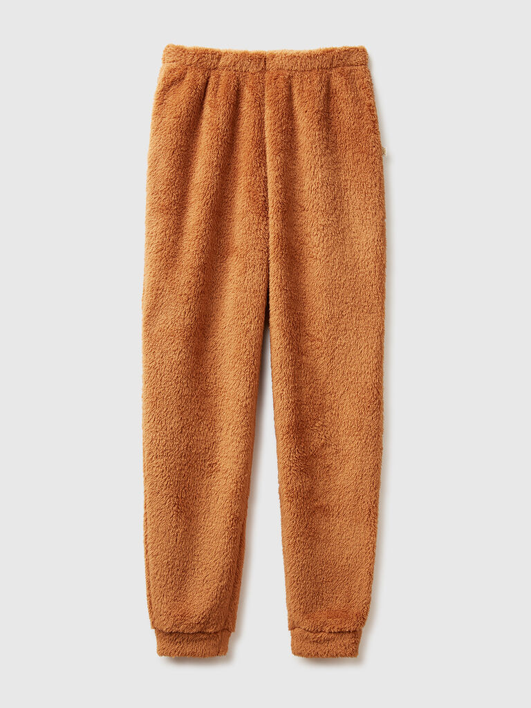 Faux fur joggers