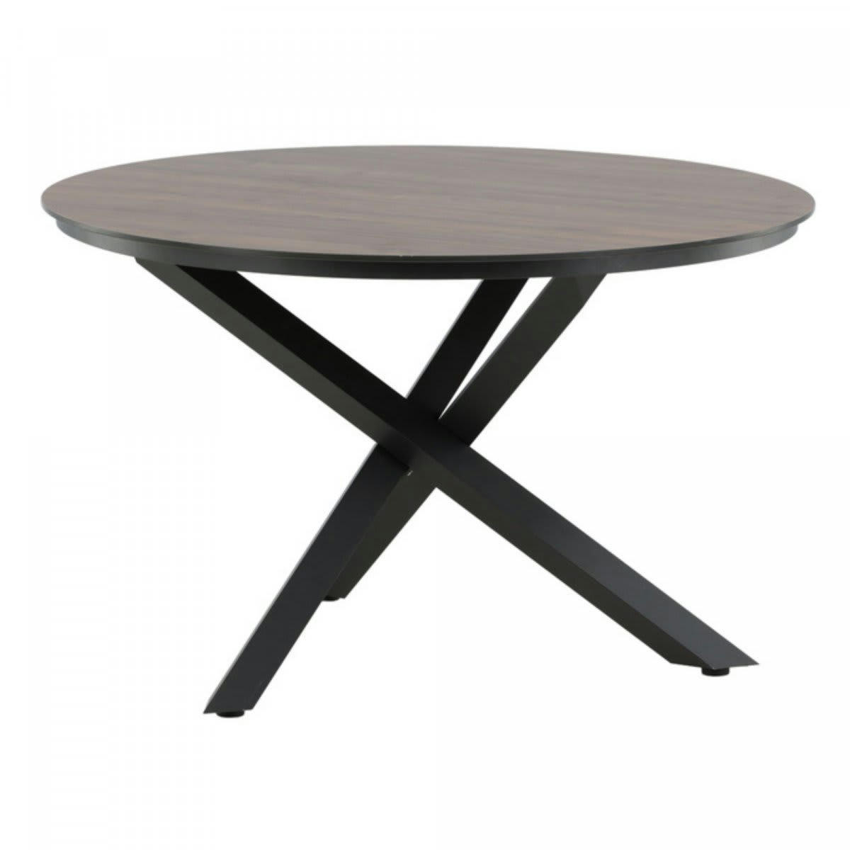 ELOPHEE - Table de jardin ronde 120cm pieds métal noir