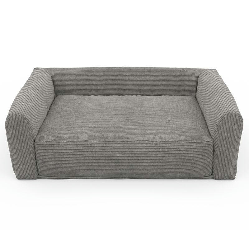 LEONARD - Panier pour chien en tissu velours côtelé gris taille m