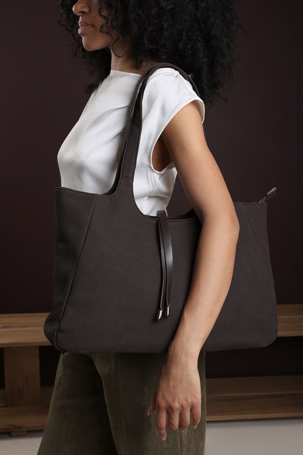 Where's That From Cabana' Suede Shoulder Tote Bag