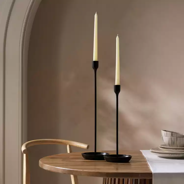 Habitat Tall Metal Candle Stick - Black