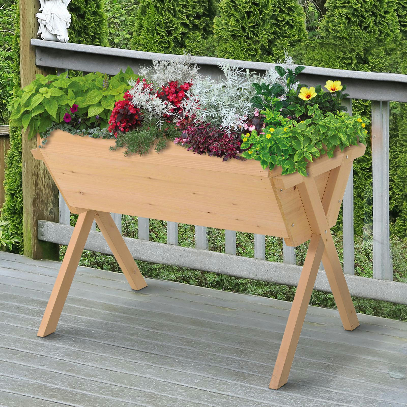 - Jardinière sur pieds bois massif sapin L100cm