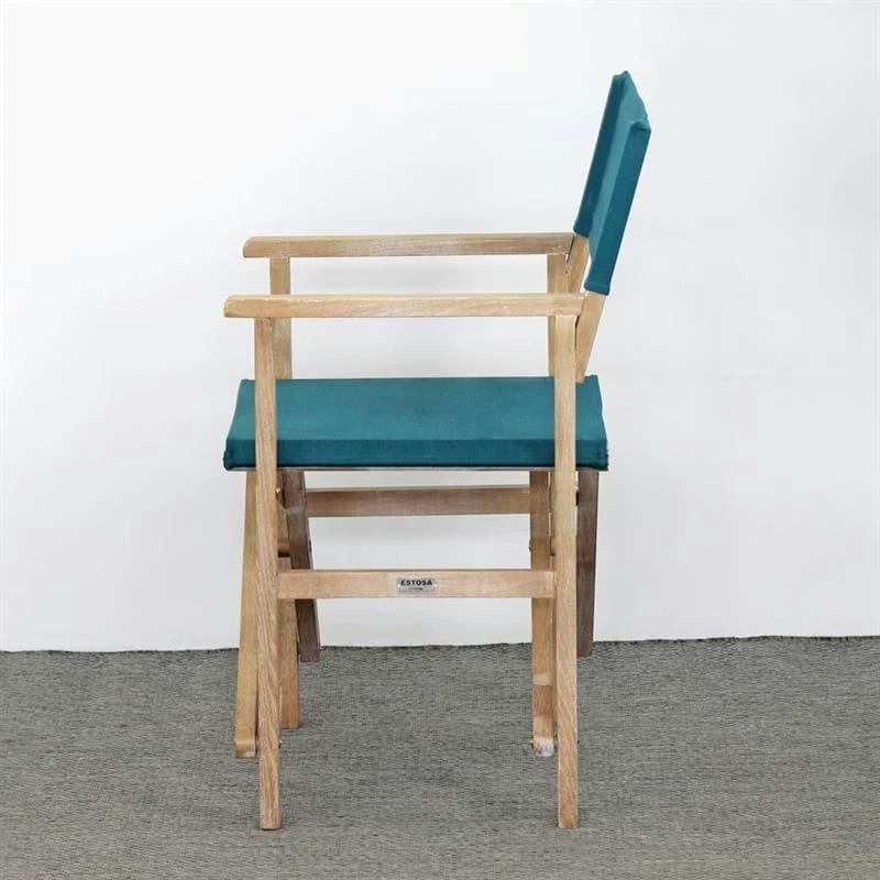 SALENTO - Lot de 2 chaises de réalisateur de jardin pliantes bleu corail