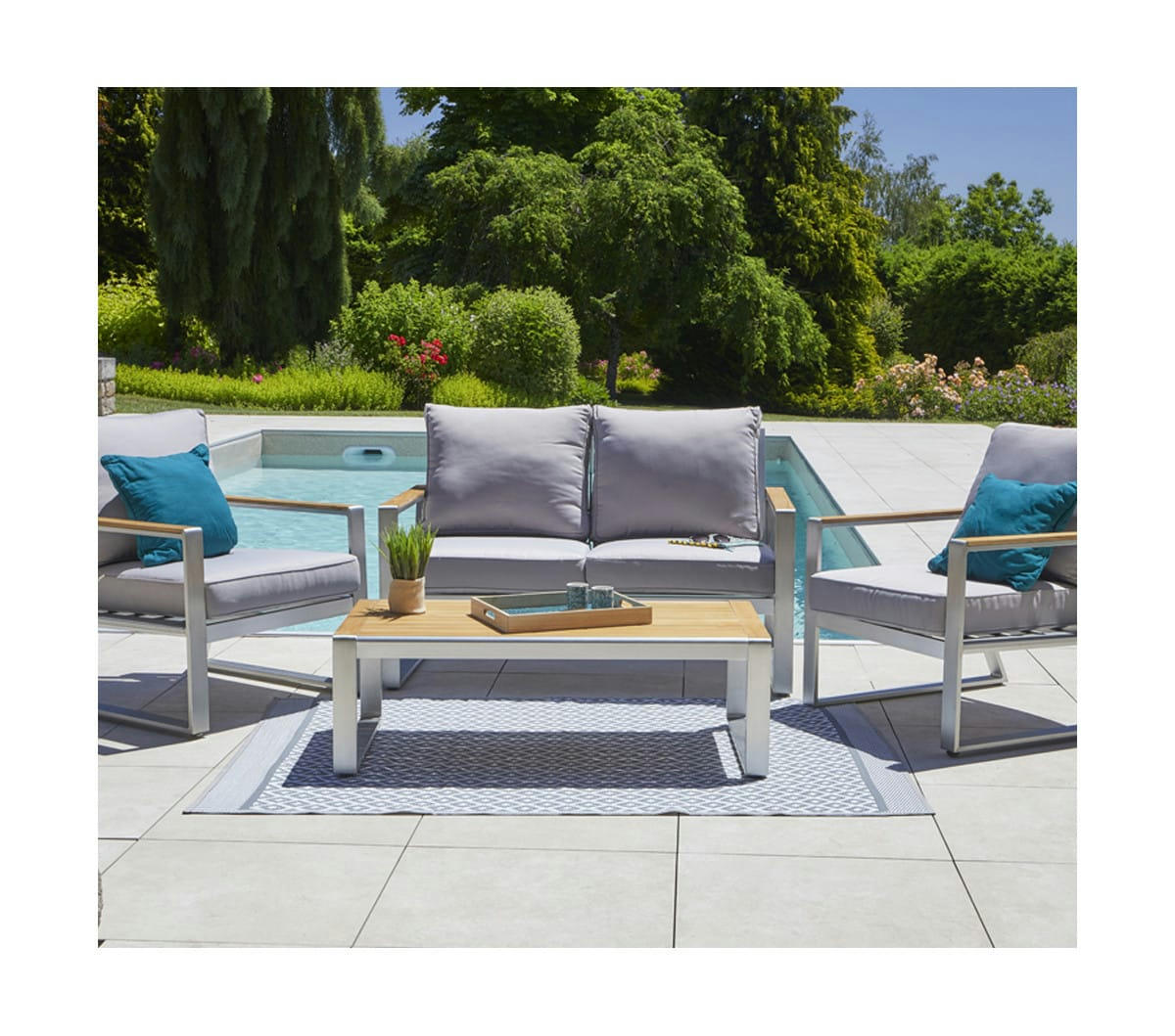 SAN PEDRO - Salon de jardin 4 places - en aluminium