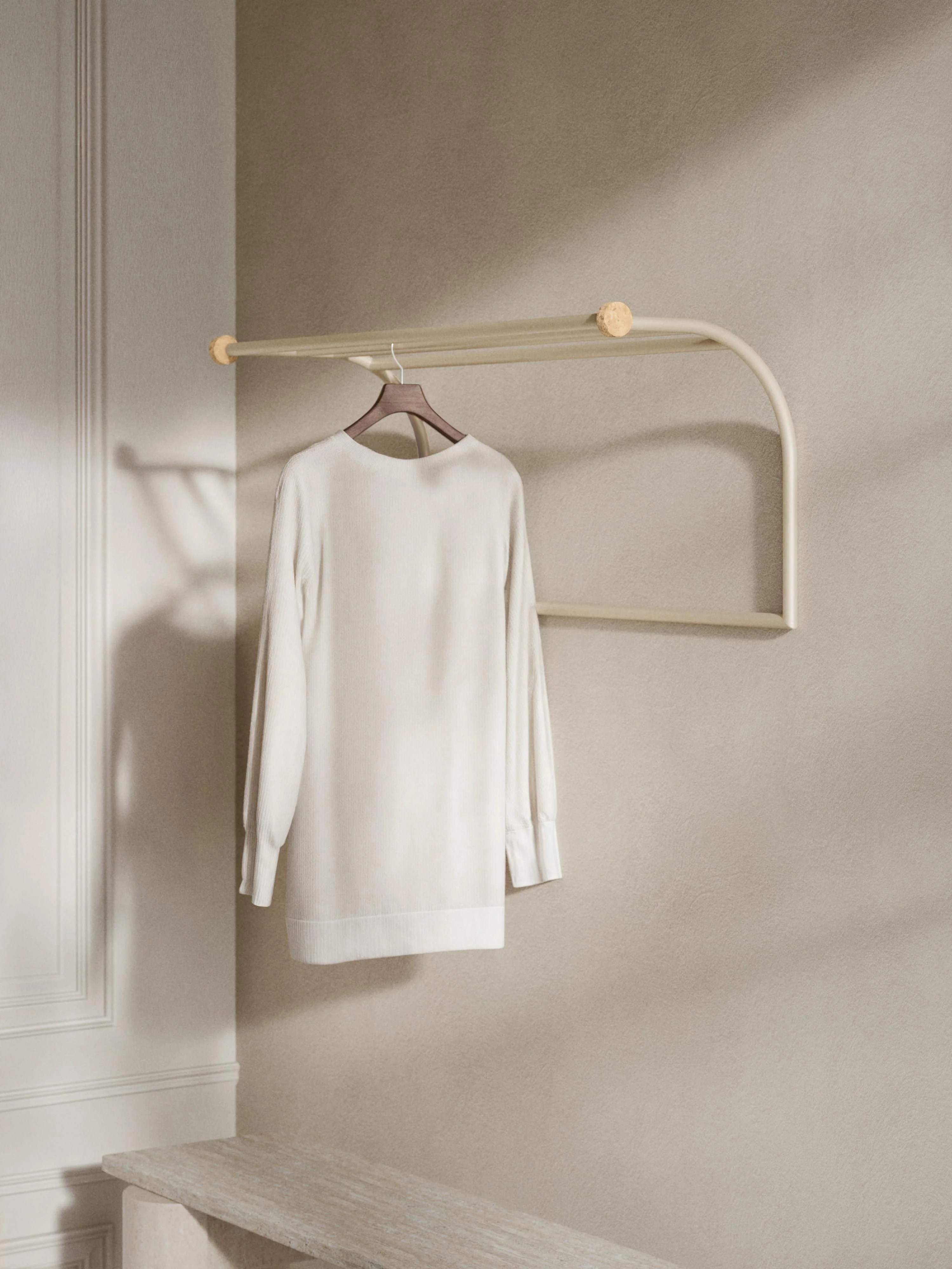 Wandgarderobe Disa mit Travertinhaken