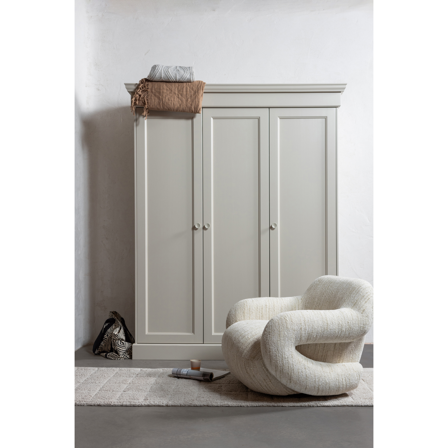 WOOOD Olivia Kledingkast - Grenen - Dust - 212x171x63