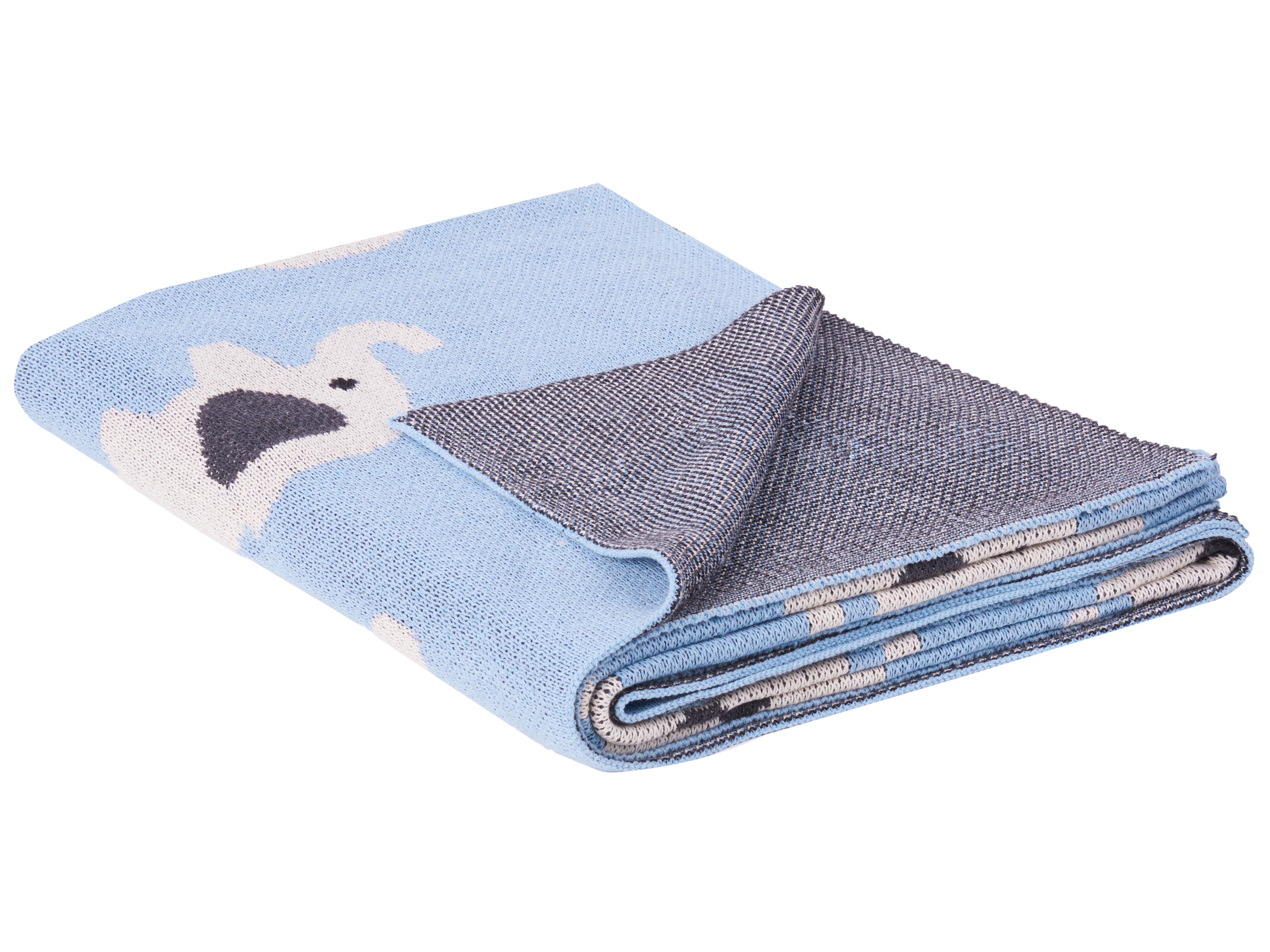 Blanket HILKOT Cotton 130 x 170 cm Blue