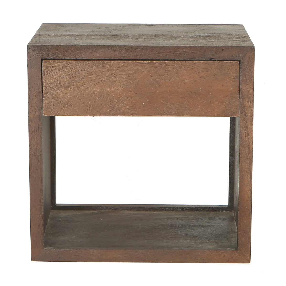 Giga Meubel Nachtkastje Jeff - Zwevend Donkerbruin Hout - 40x30x40cm