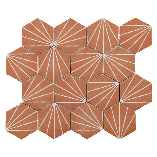 Mosaïque 26,3 x 30,2cm Terracotta Mat Inter