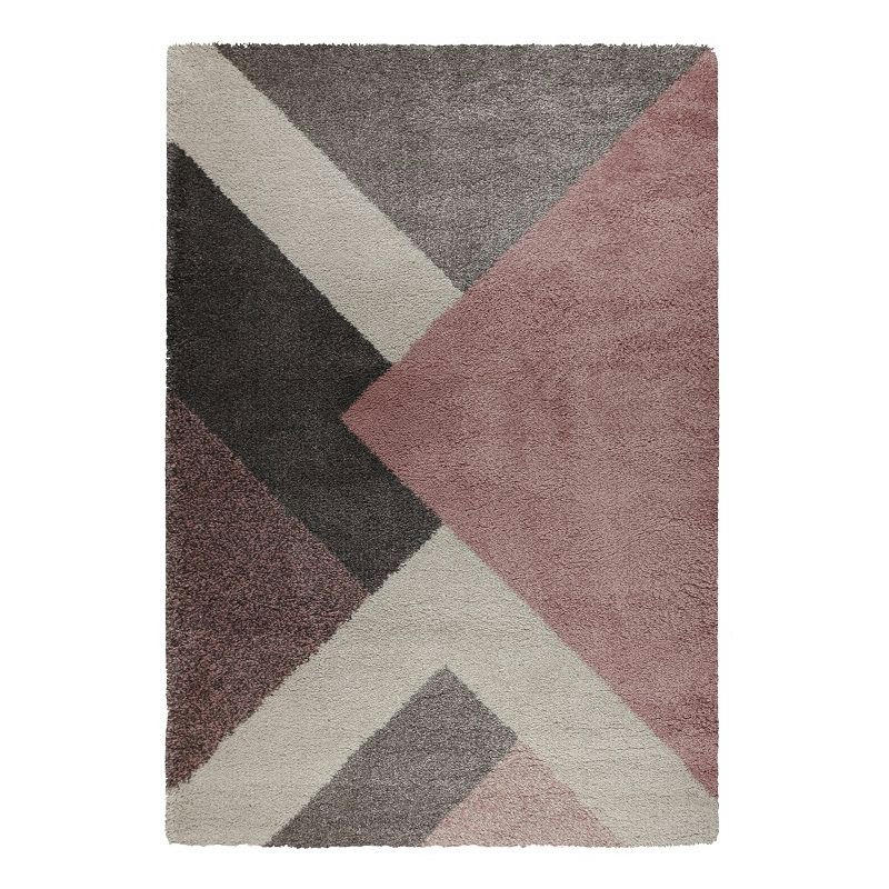 ZULA - Tapis géométrique design en polypropylène rose 160x230
