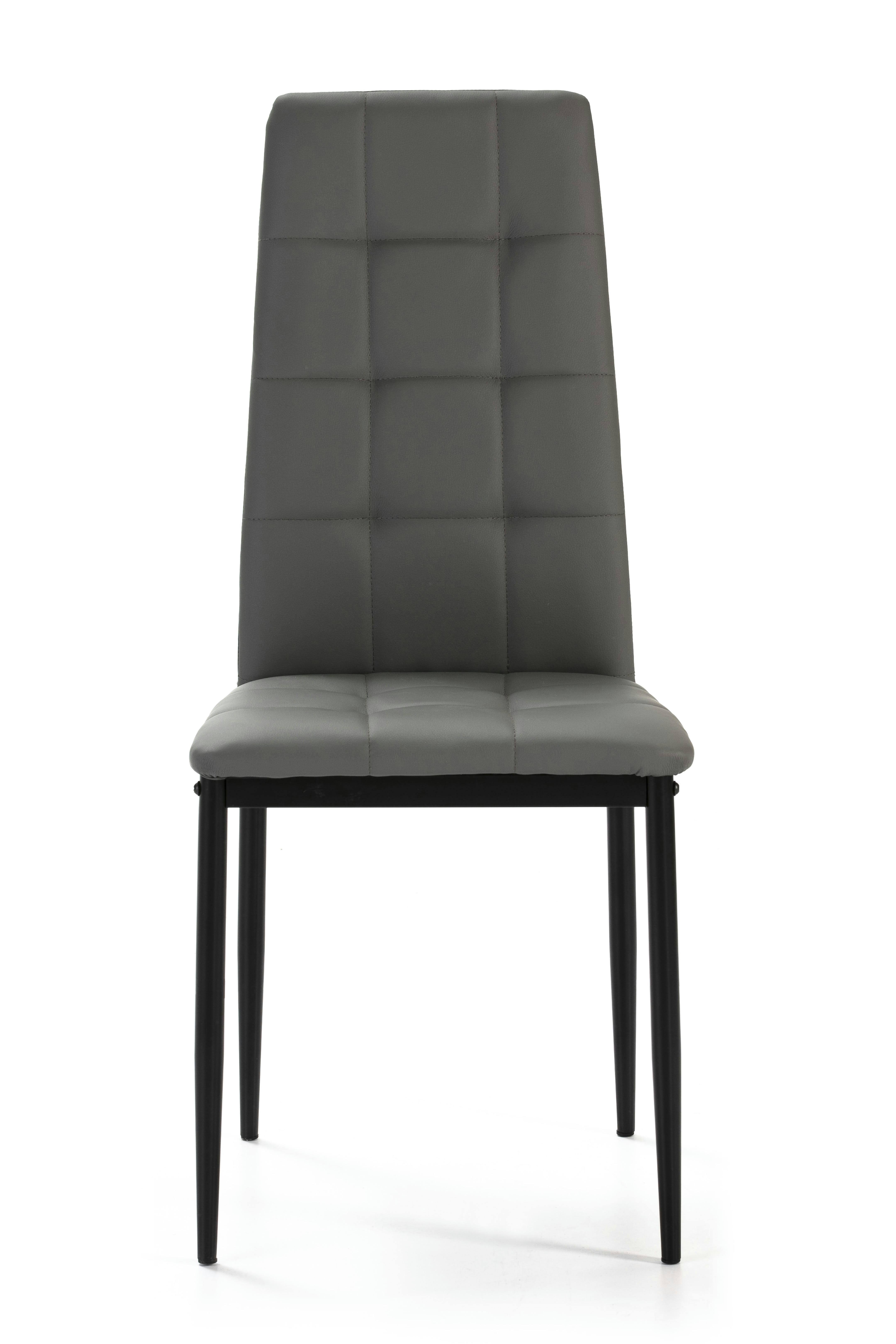 CHELSEA - Set de 4 chaises salon tapissées gris, 42 cm x 51 cm x 97 cm