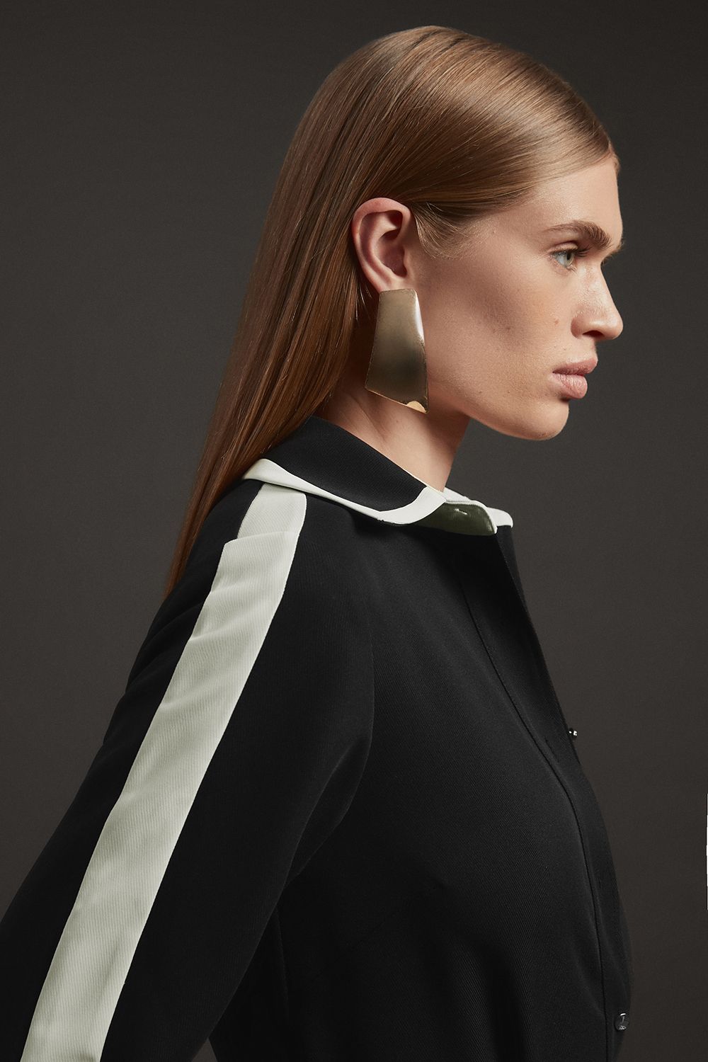 KarenMillen Forever Colour Block Twill Woven Shirt