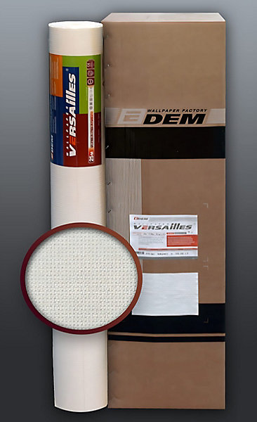 Papier peint blanc intissé à peindre texture EDEM 80375BR60 décorative aspect canevas 1 cart.