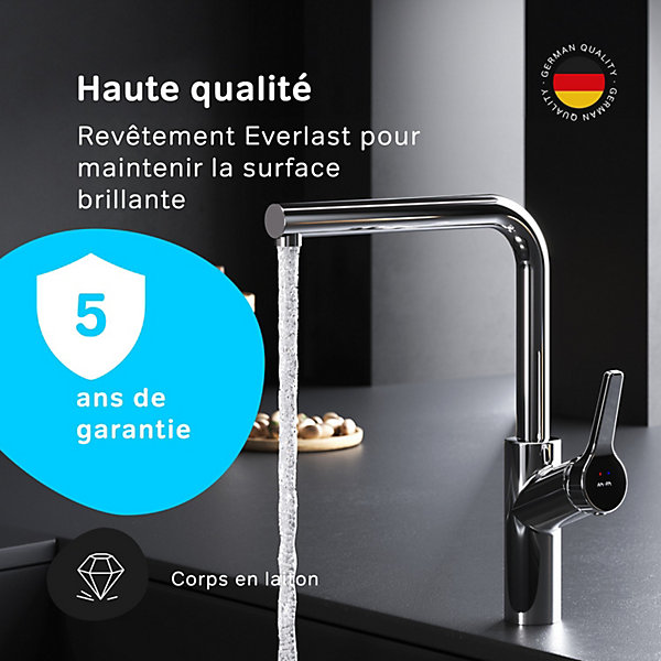 AM.PM Mitigeur de cuisine avec bec rotatif, Chromé FXB05000 X-Joy S