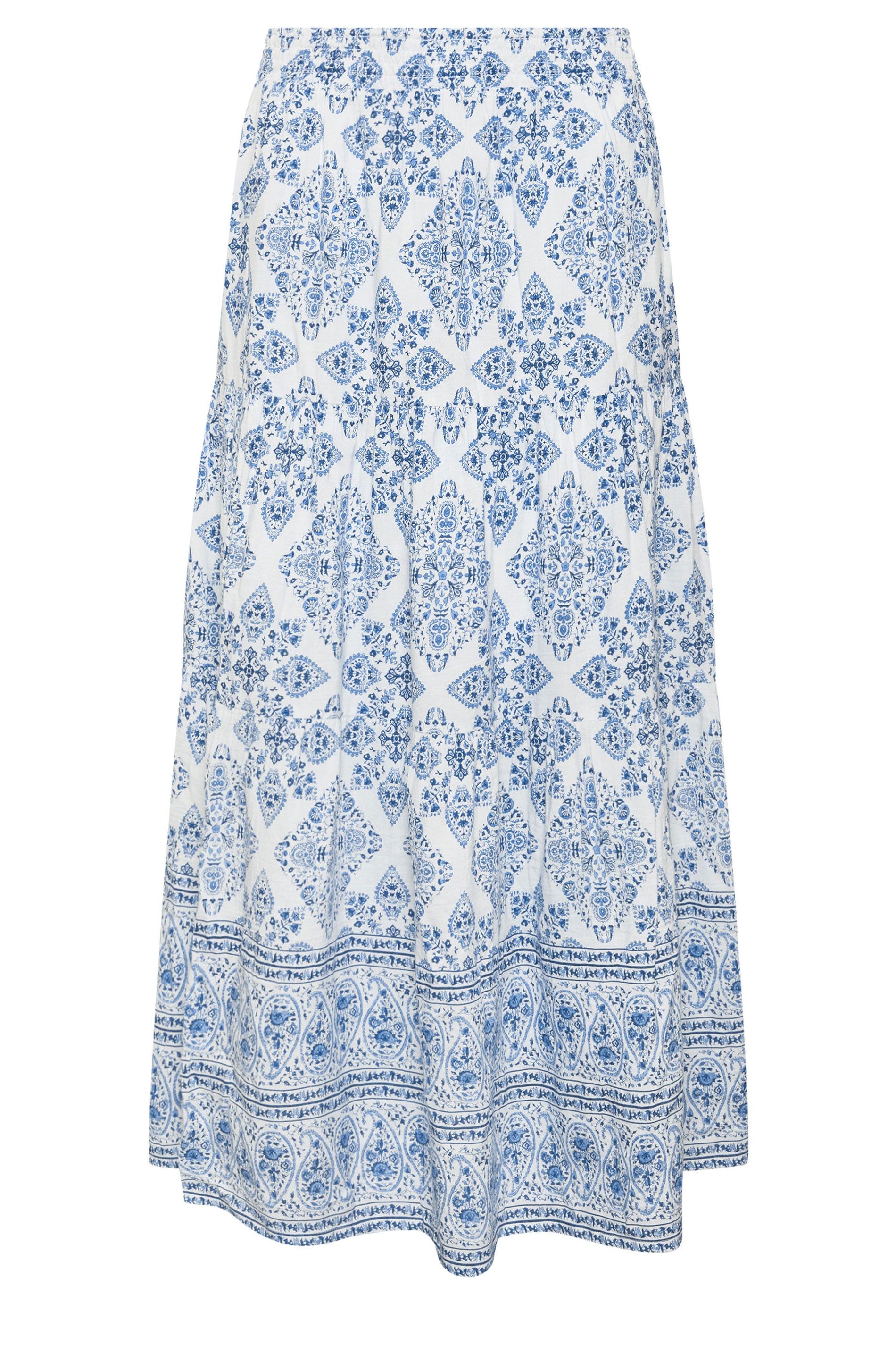 M&Co Printed Tiered Maxi Skirt