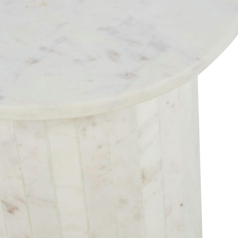 GARDA - Bout de canapé en marbre blanc