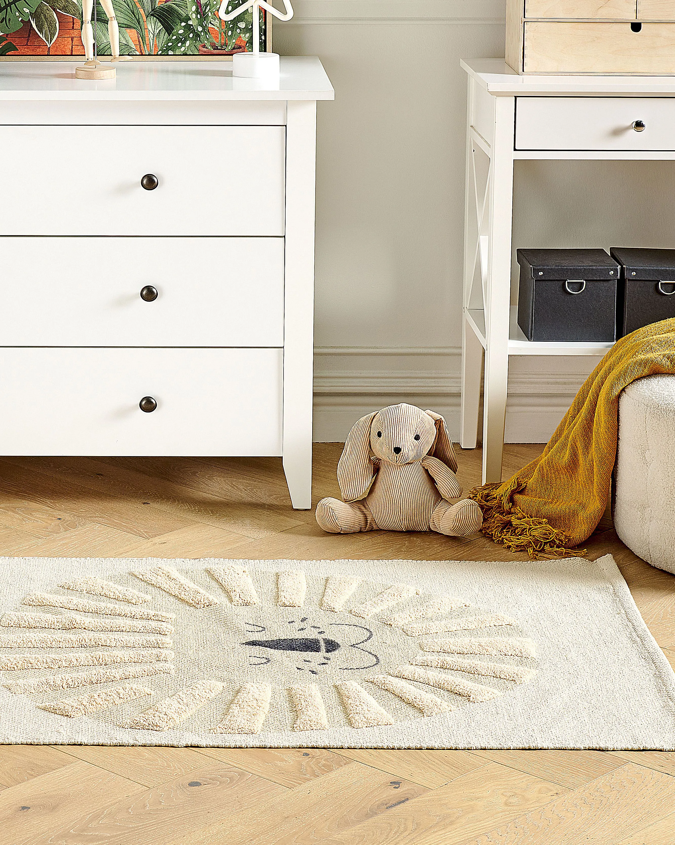 Kids Rug BALARI Beige 80 x 150 cm Cotton