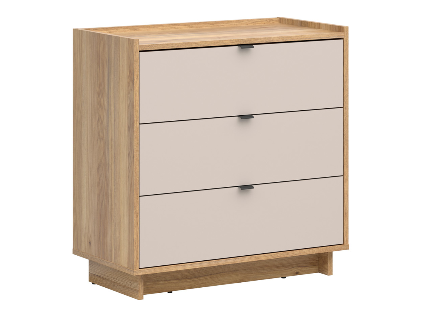 Komoda Dalva 85 cm z 3 szufladami dąb mauvella/kaszmir