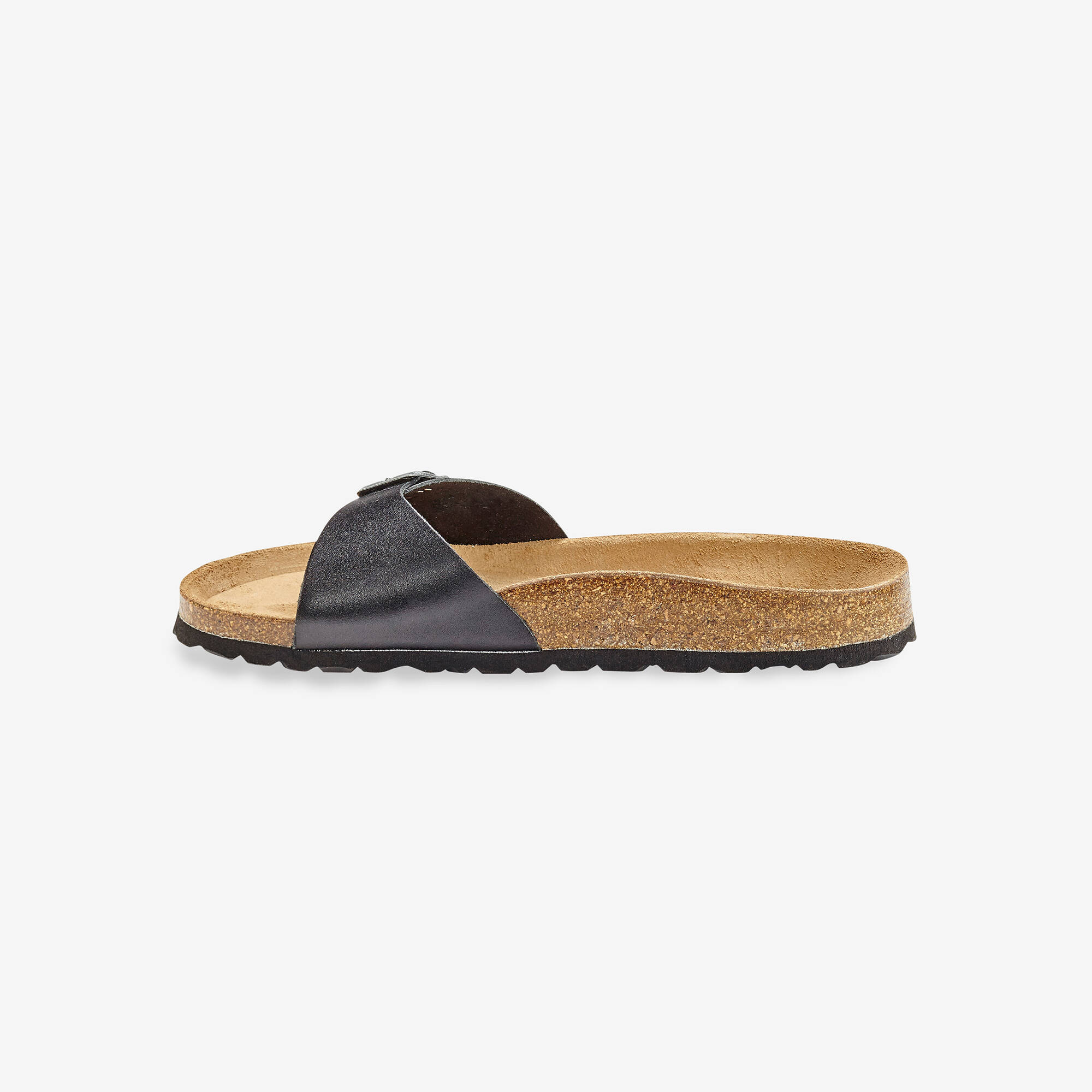 Sandales plates cuir à boucle réglable