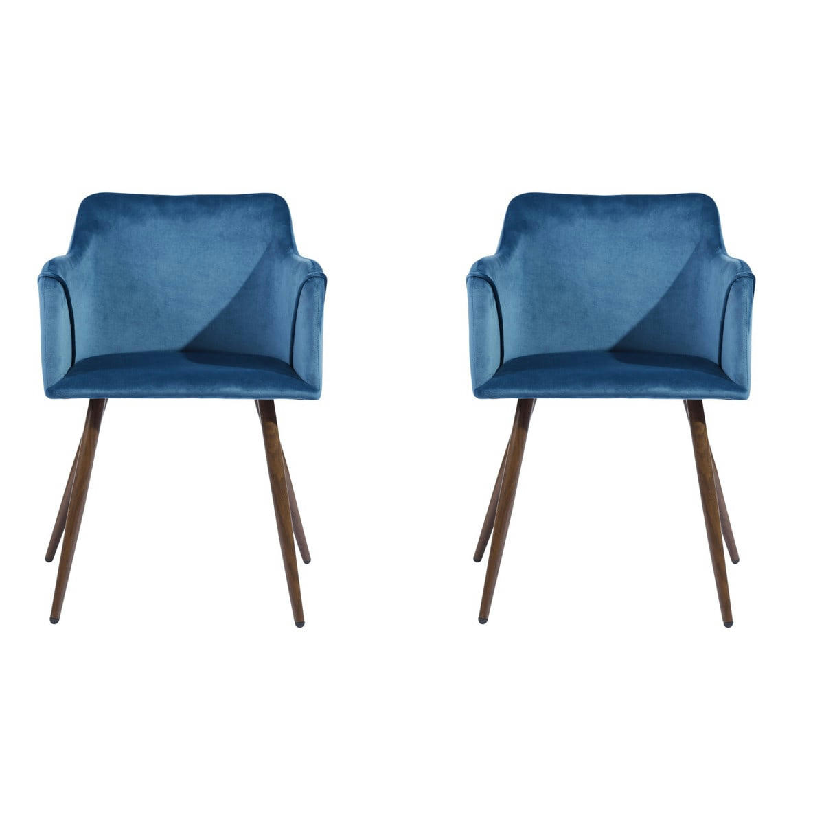 - Lot de 2 chaises de salle à manger en tissu turquoise vert