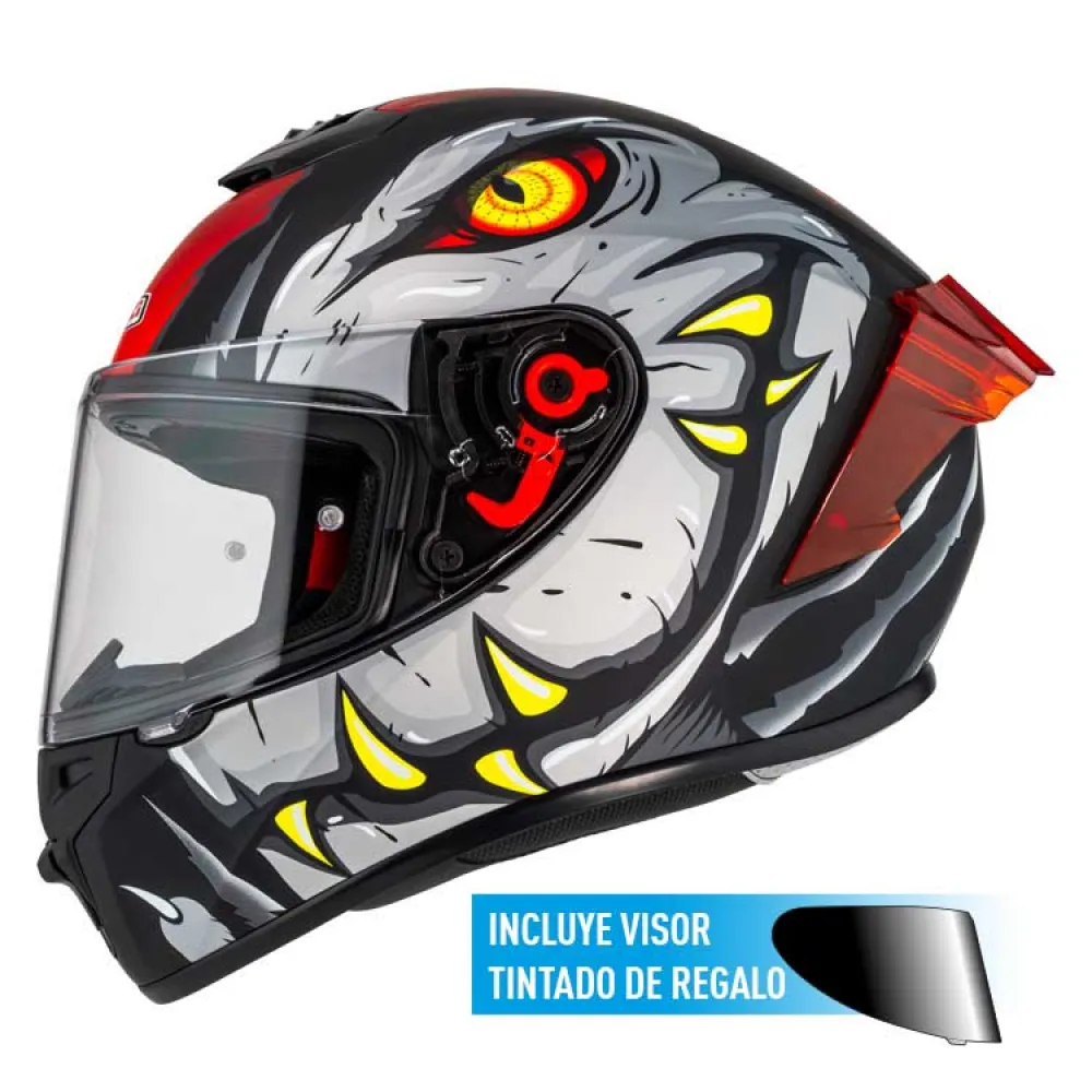 Nzi Trendy 3 Stream Raptor Clear Tinted Visor full face helmet