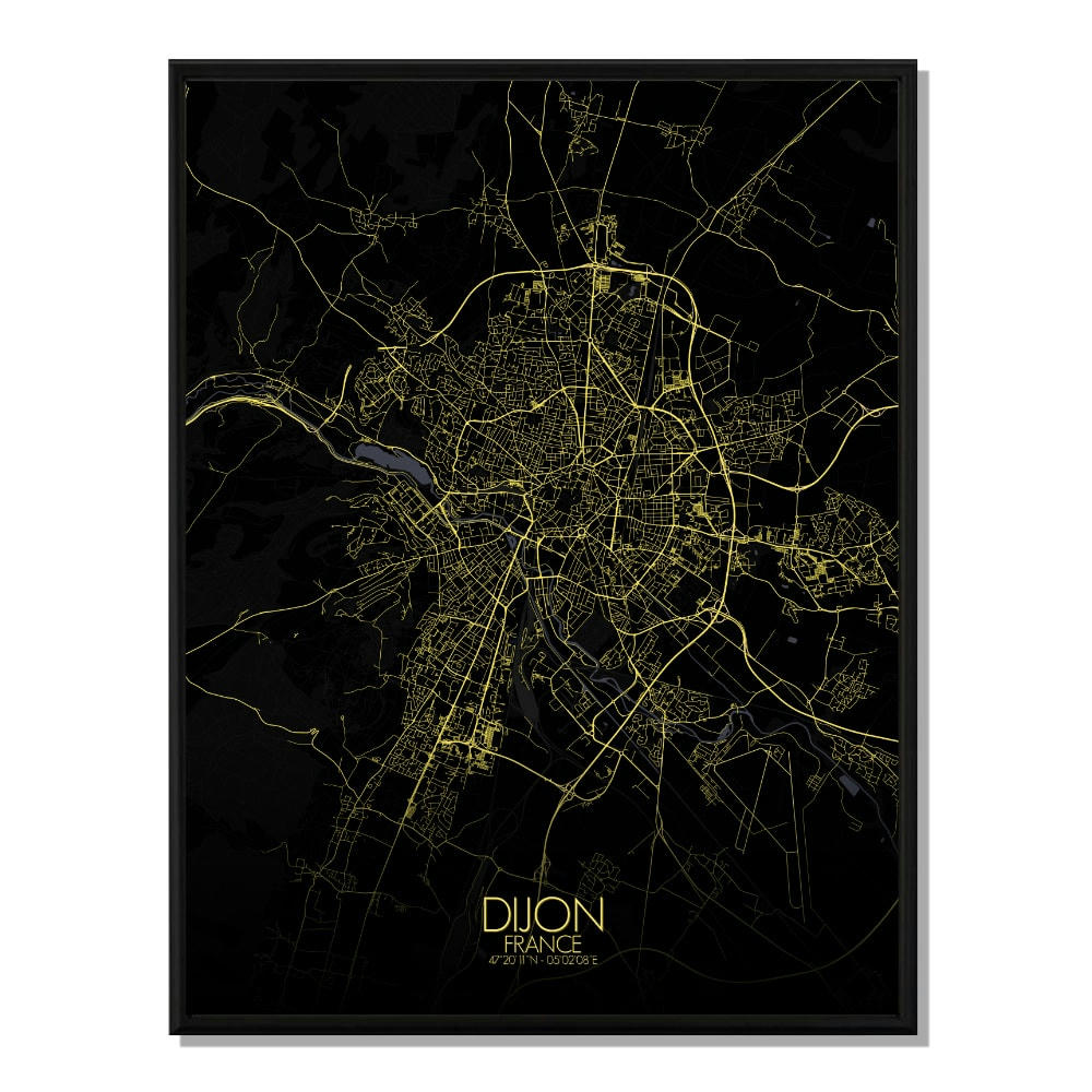 - Affiche Dijon Carte Nuit 40x50