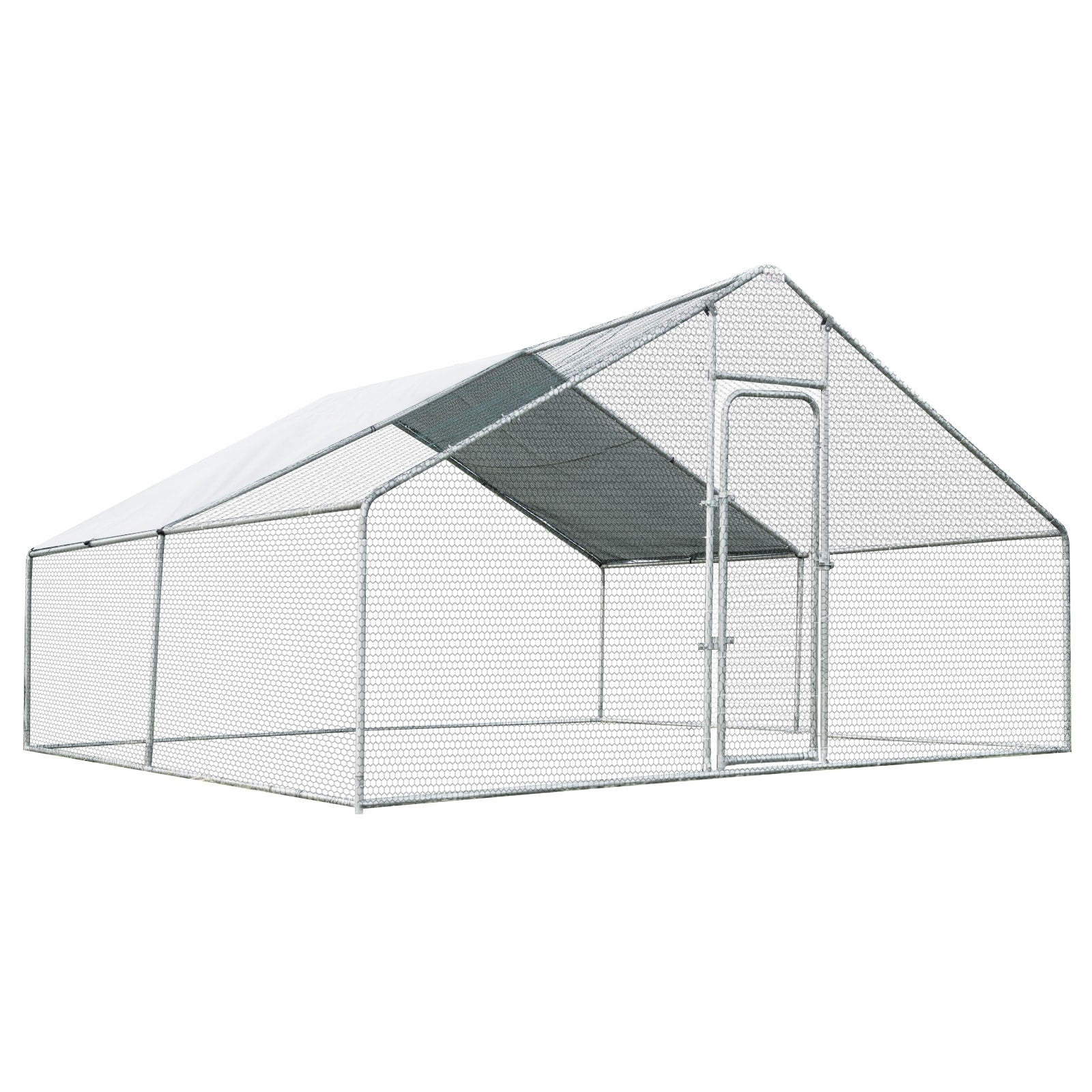 13' x 13¡® Large Metal Chicken Coop Run Walk-in Poultry Cage Hen Run House Shade Cage for Outdoor Backyard Farm