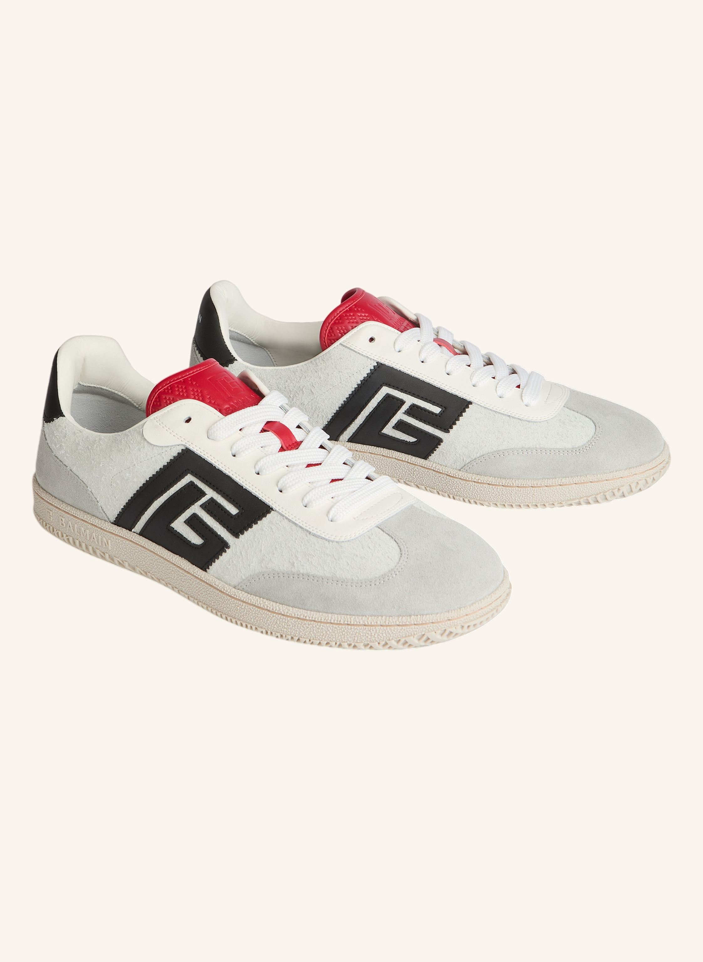 BALMAIN Balmain Swan Sneakers aus Wildleder und Glattleder