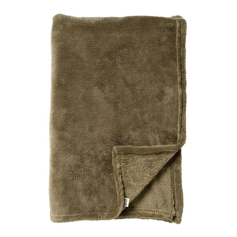 SIDNEY - plaid 140x180 cm - fleece deken - 100% gerecycled - Military Olive - groen