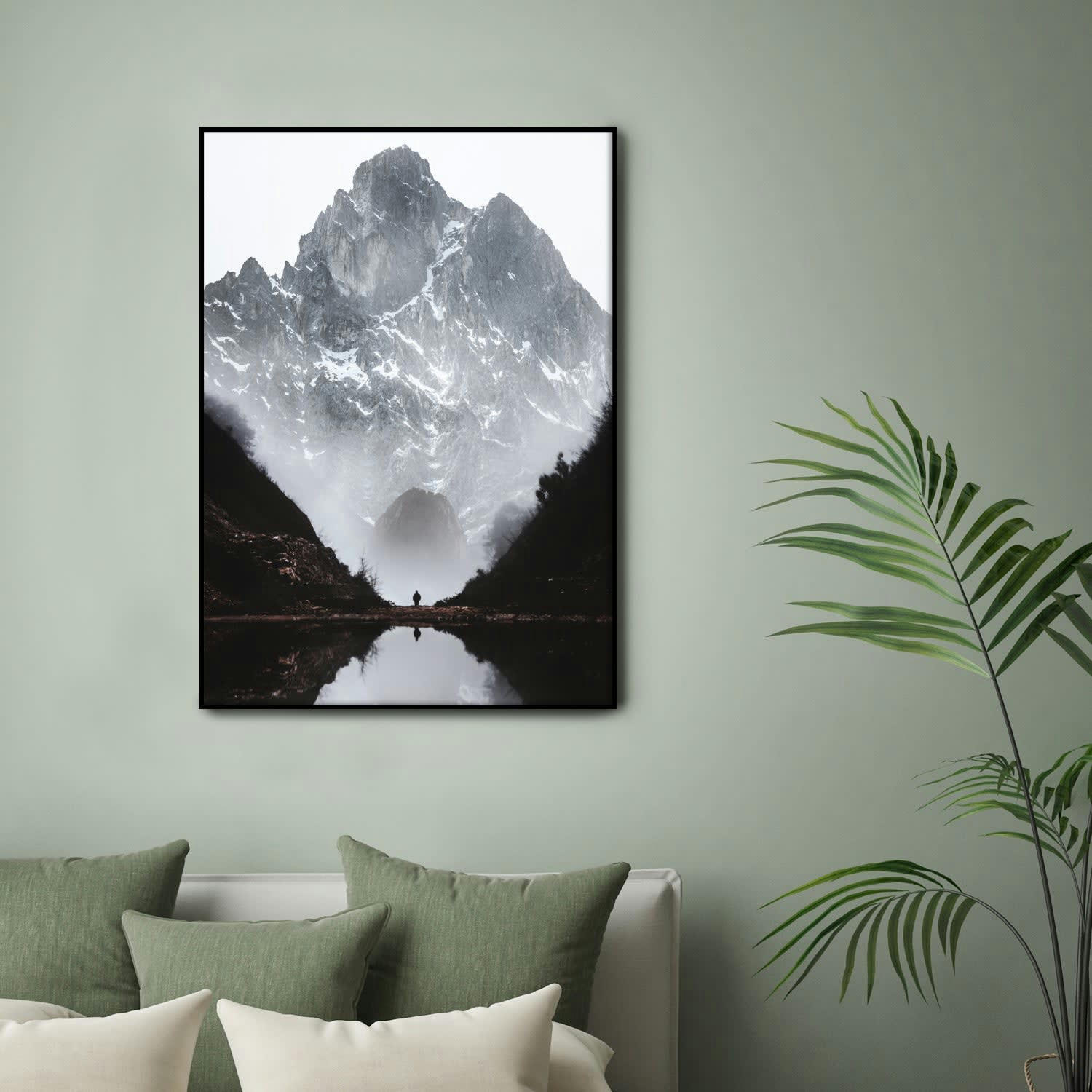 MONTAÑA - Affiche avec cadre noir - La Grotte - 50x70