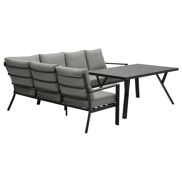 Gartenlounge, 5 Sitzplätze, Aluminium, inkl. Auflagen