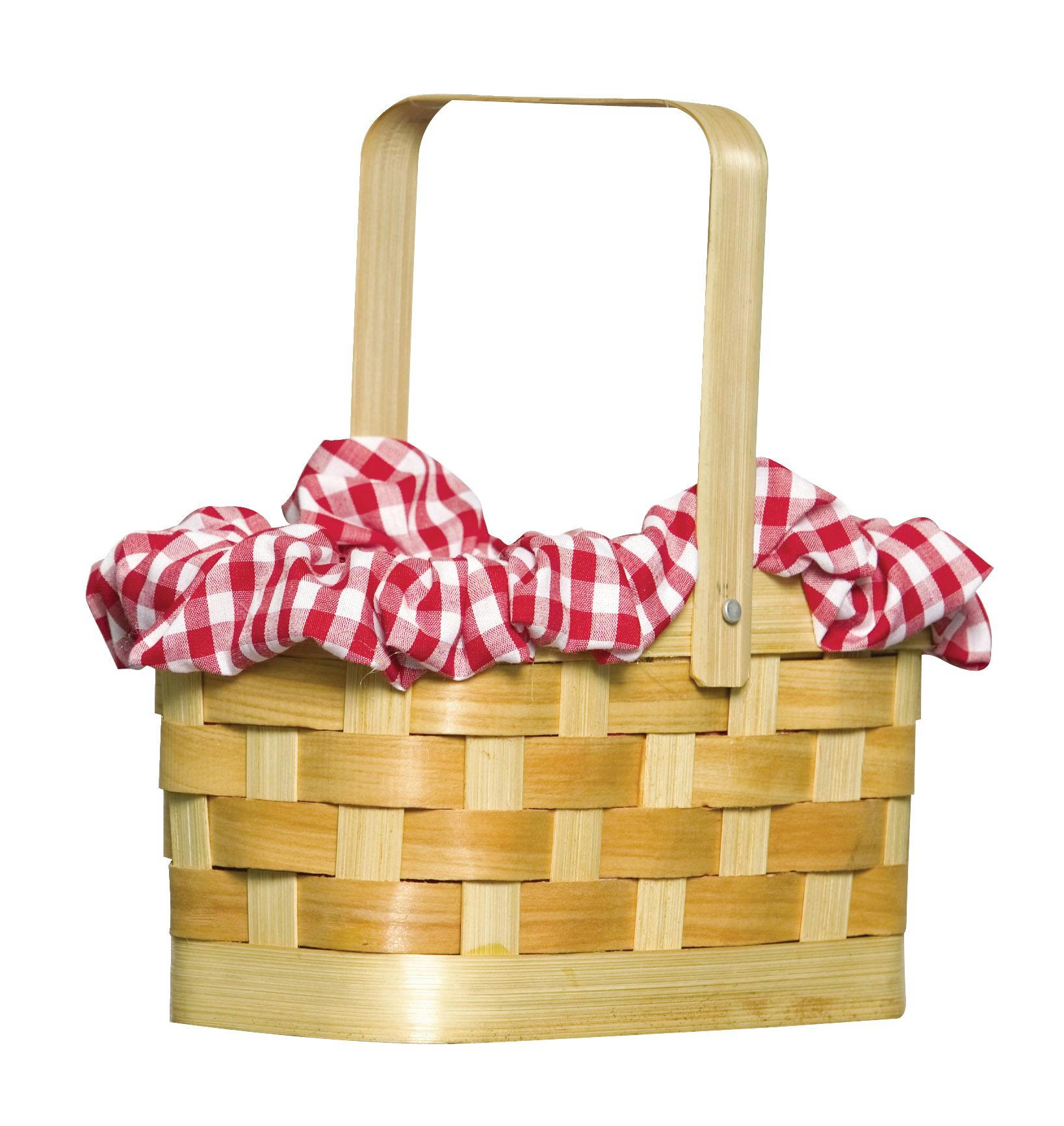 Little Red Riding Hood Picnic Basket, Red/Brown Gingham, One Size, Wearable Costume Prop for Halloween