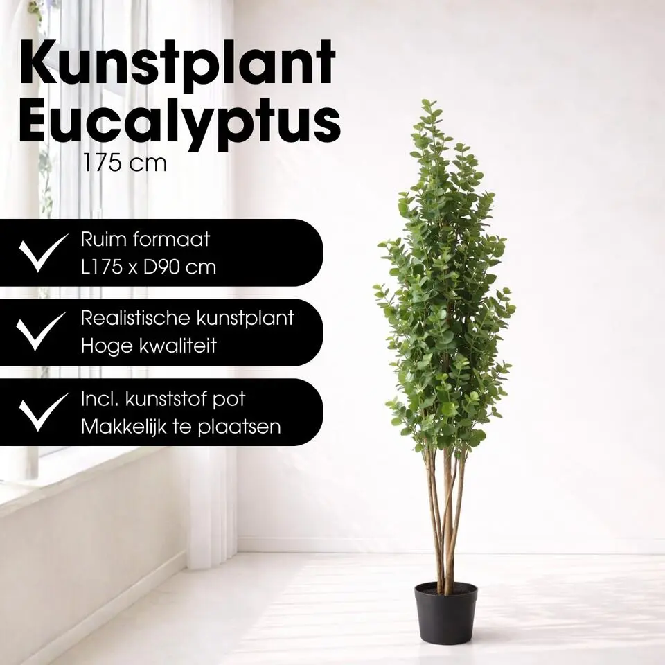 Mica Decorations Eucalyptusboom H175 x &Oslash;90 cm Groen