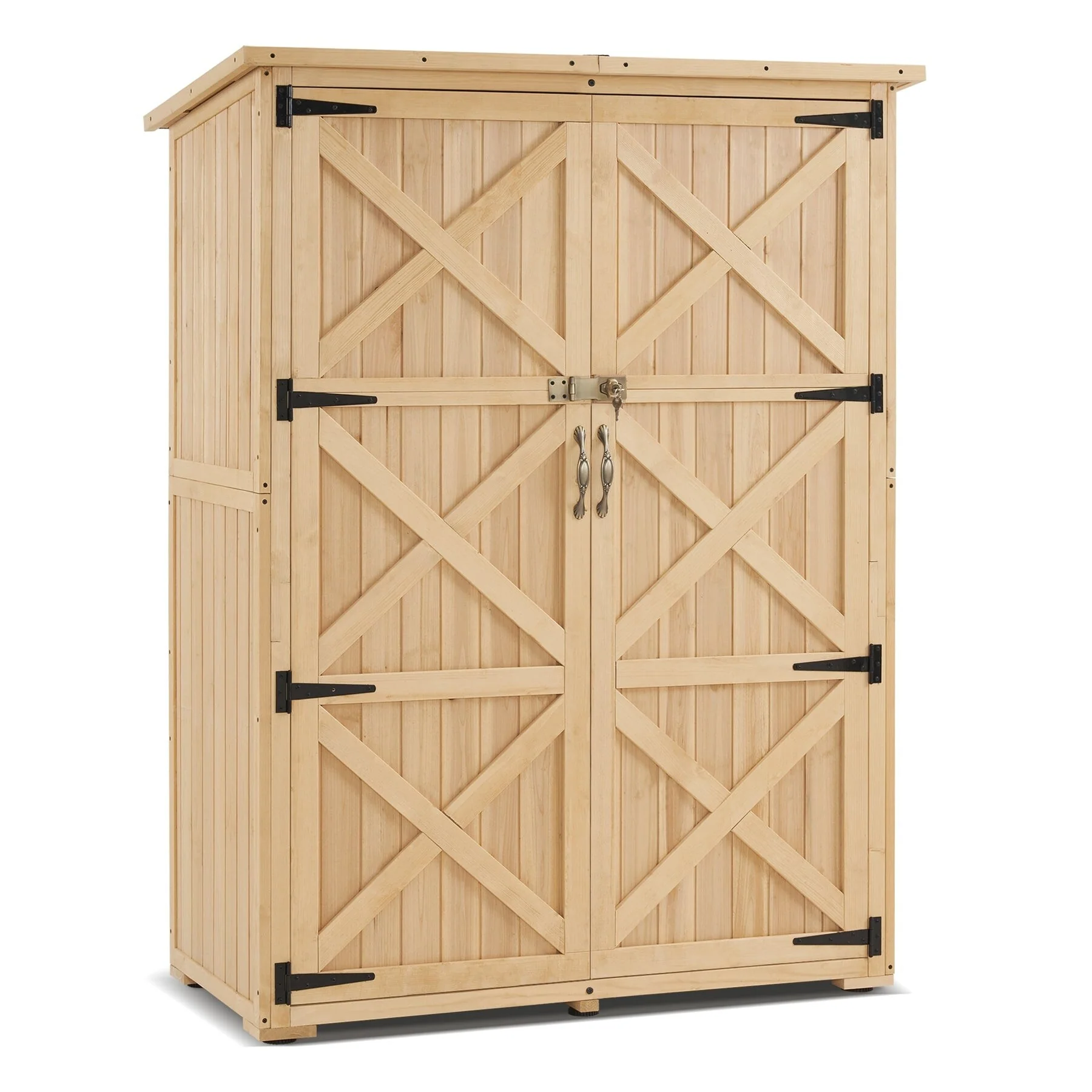 MCombo Outdoor Storage Cabinet Shed, Garden Tool Shed with Double Doors,Wooden 1933