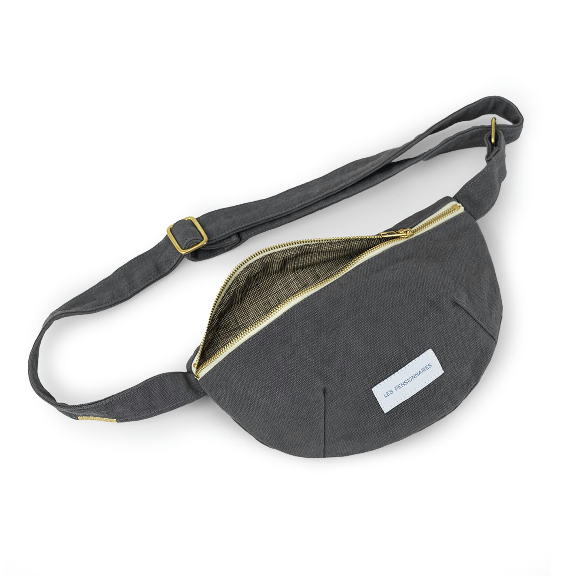 - Sac banane en toile de coton bio gris ardoise