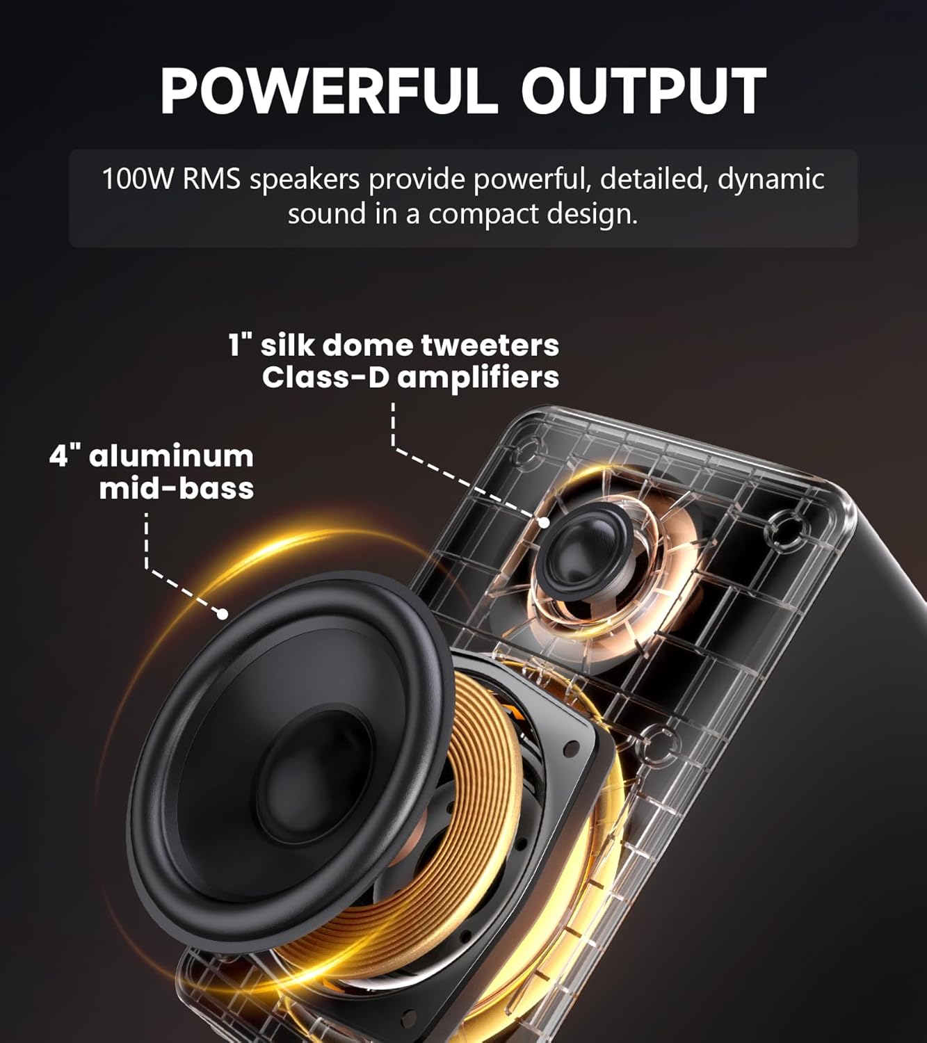 Edifier M90 Computer Speakers, 100W RMS Desktop Speakers, Hi-Res Audio, LDAC,Bluetooth 6.0 Compact Speaker, HDMI eARC/Optical/USB-C/AUX Input, SUB Out Powered Speakers, Remote Control for TV/PC-White