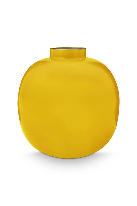Pip Studio Vaas - Metaal - Geel - 23cm