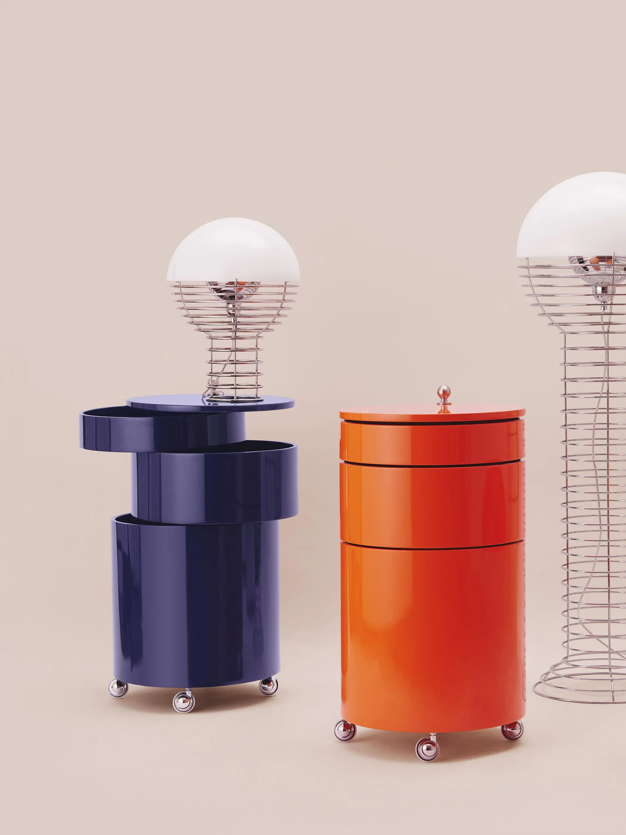 Runder Rollcontainer Barboy, Design Verner Panton