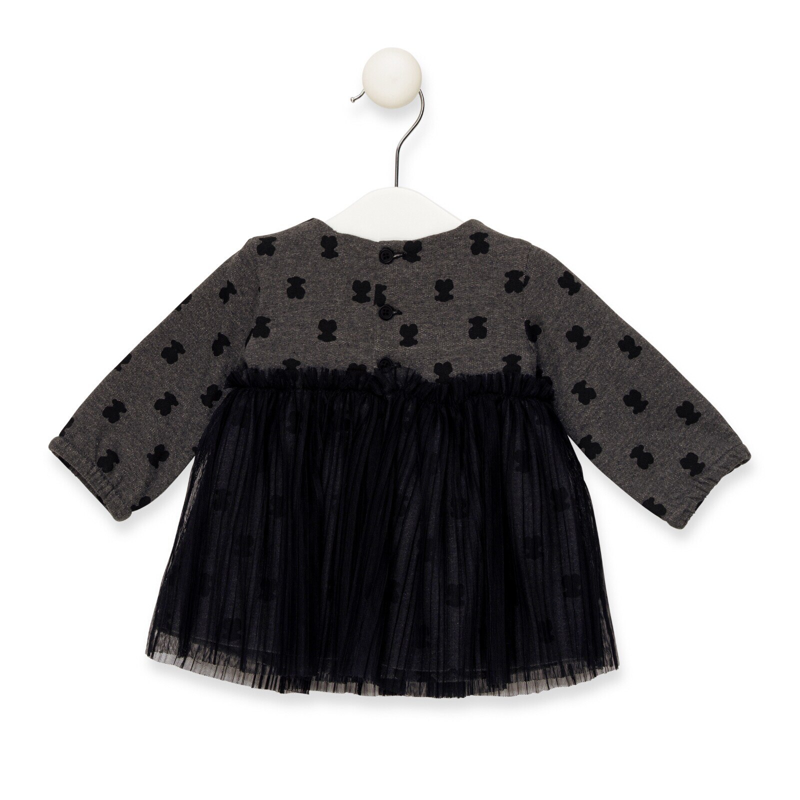 Vestido con falda tul Print Gris