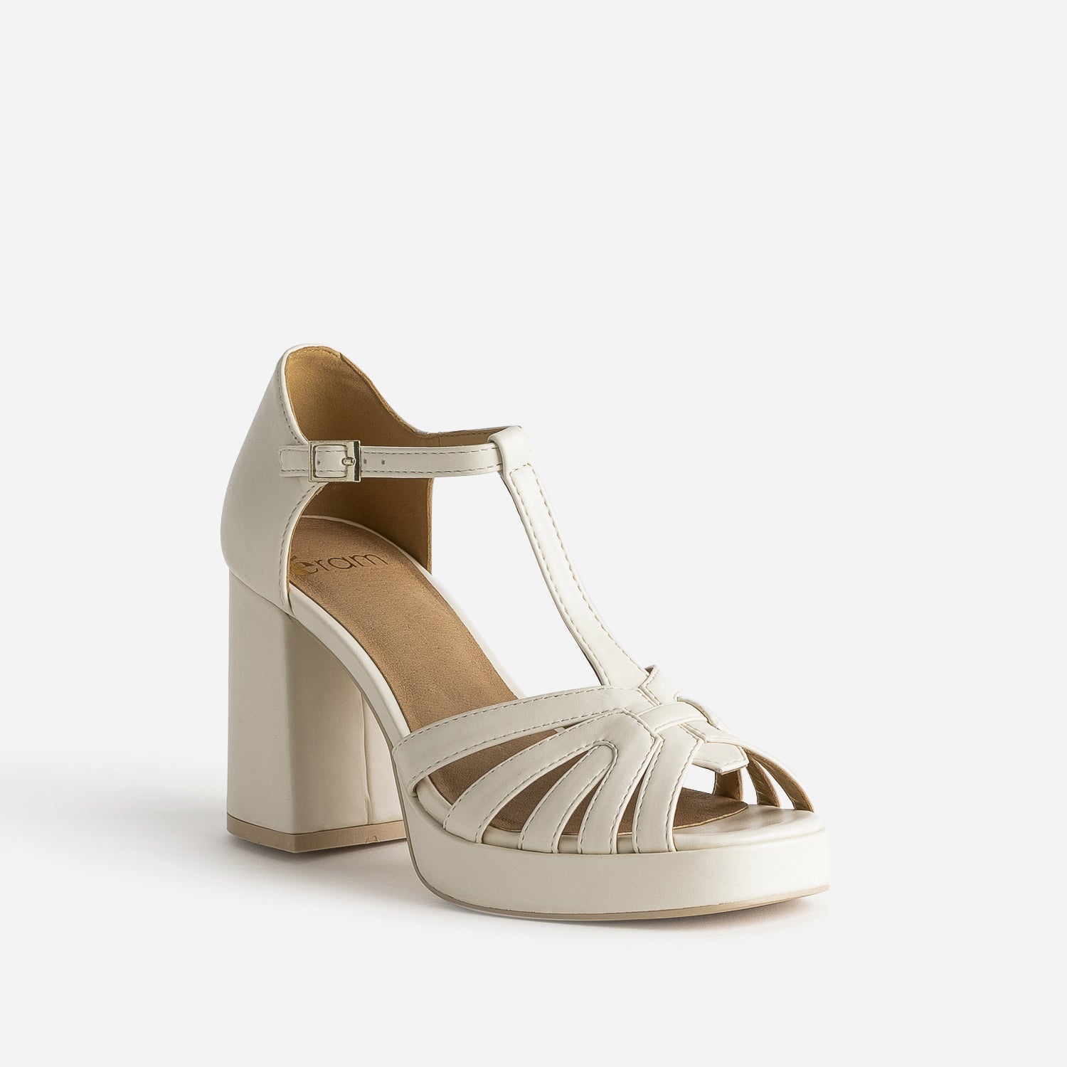 Sandale beige à talon