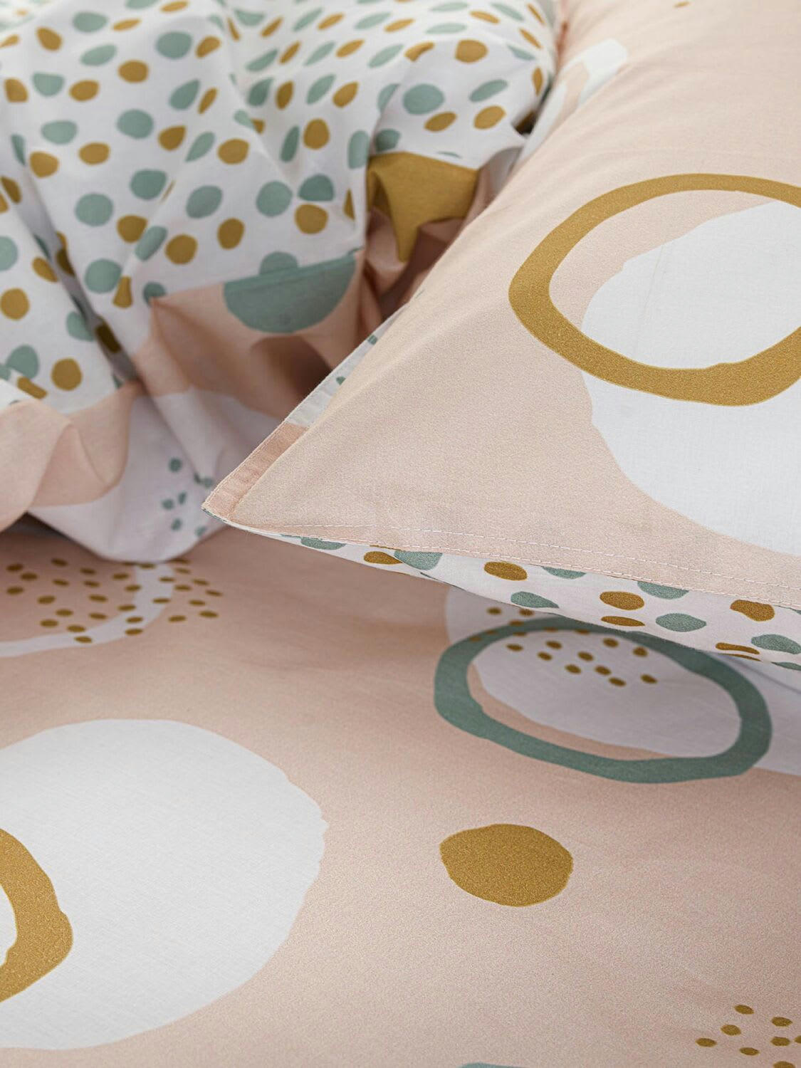 PALASH - Parure housse de couette coton rose 240x260 cm