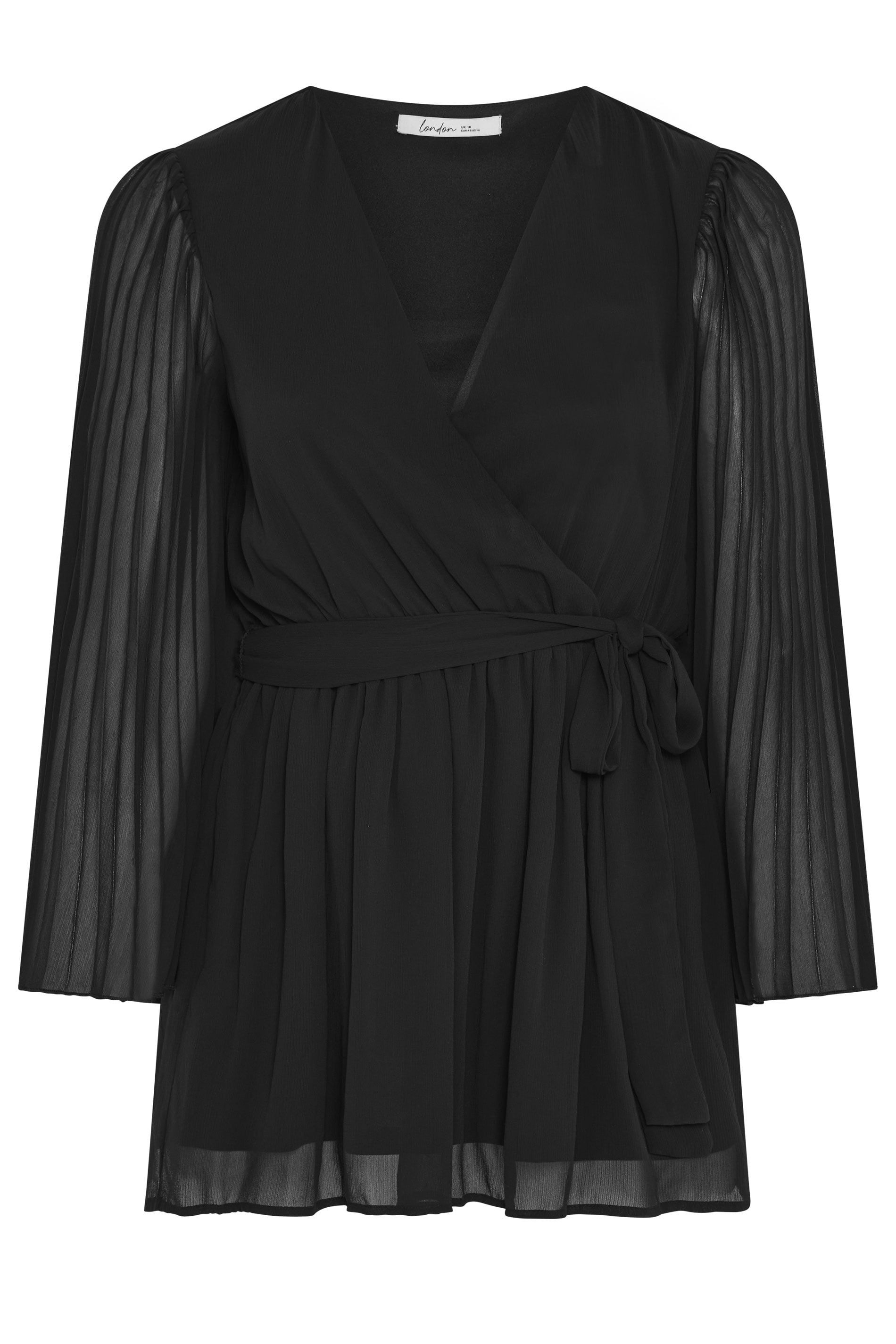 Yours Pleat Sleeve Wrap Top